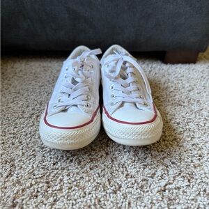 Converse Women’s White Sneakers with Red Trim